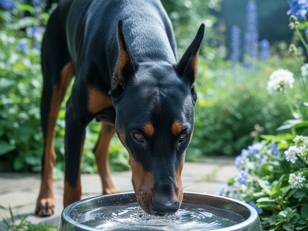 Dobrman v létě